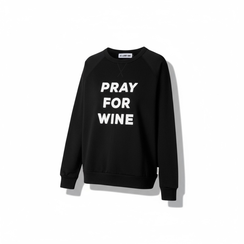 new The Laundry Room ☻︎ Super Soft Pray 4 Wine Graphic Sweatshirt ☻︎ Jet Black S - Picture 6 of 16